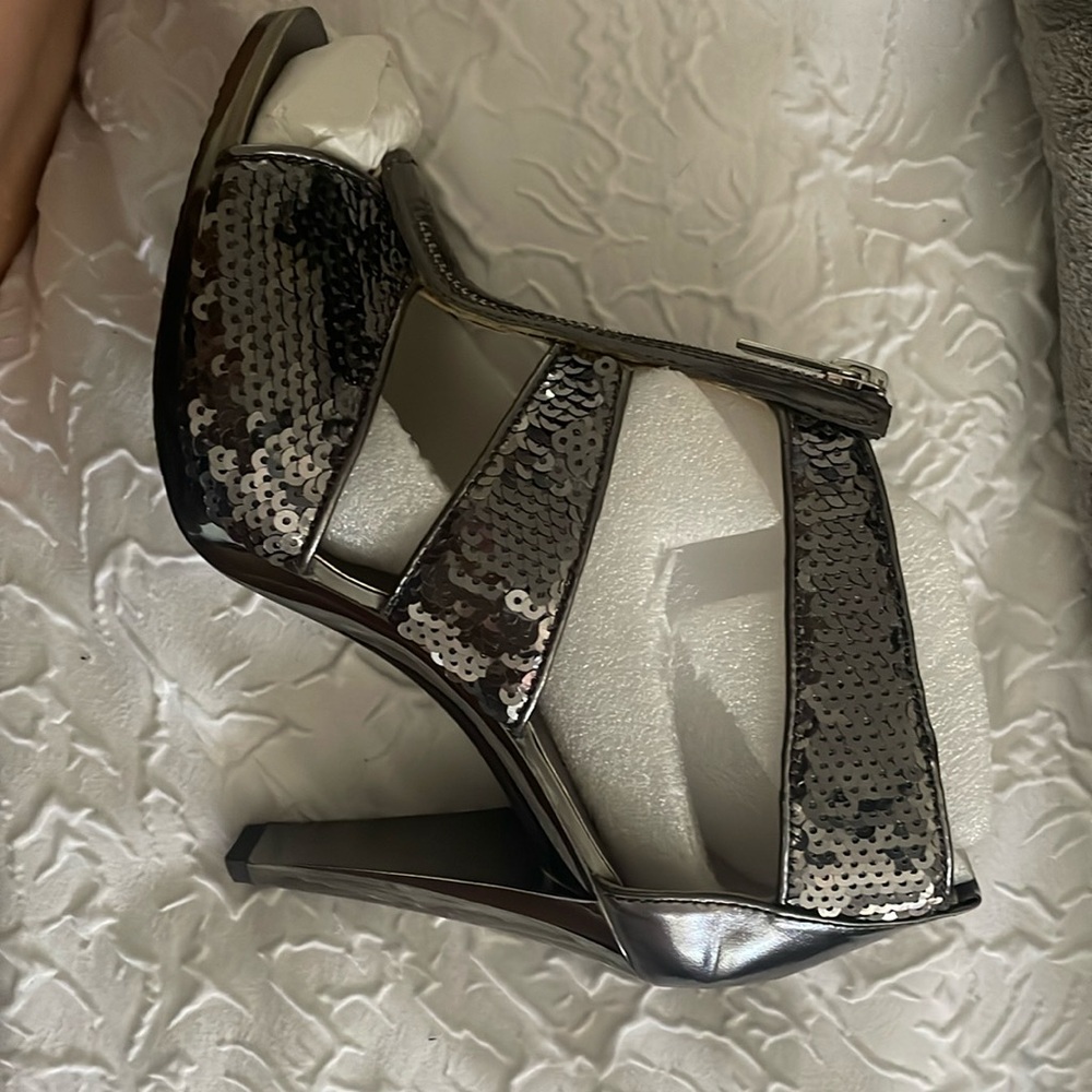 Michael Kors heels. Sequin with front zipper